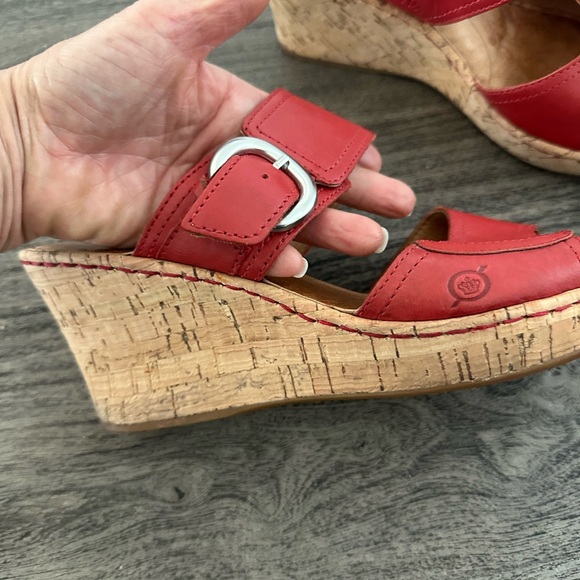 Born Red Leather Women's Sandals - Picture 2 of 8